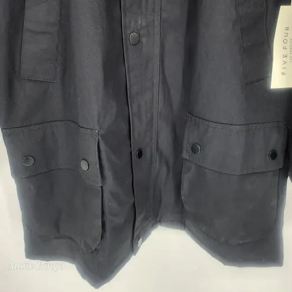 Five Four Men's Black Lightweight Shirt Jacket with Black Collar - Picture 6 of 13